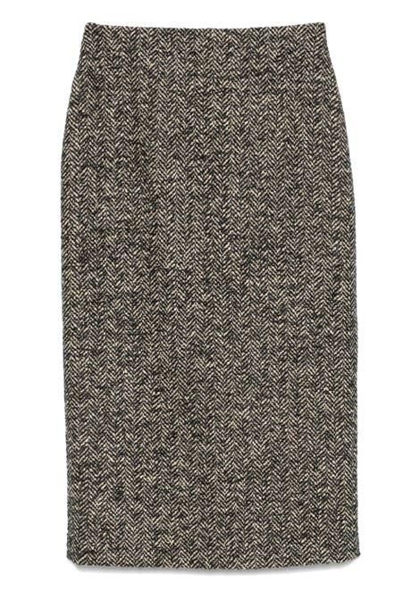 Grey Popoff Sussex Longuette herringbone pattern skirt BLAZÉ MILANO - women BLAZÉ MILANO | Skirts | LSK01POP0001